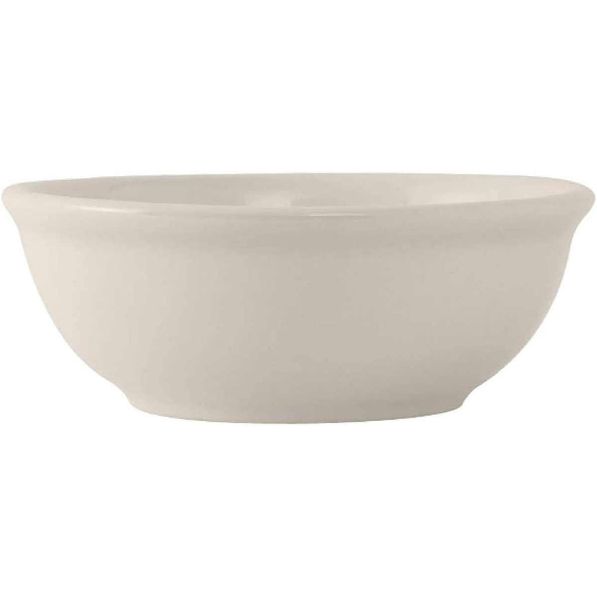 Tuxton China TRE-020 22 oz. round eggshell nappie bowl with rolled rim and wide profile