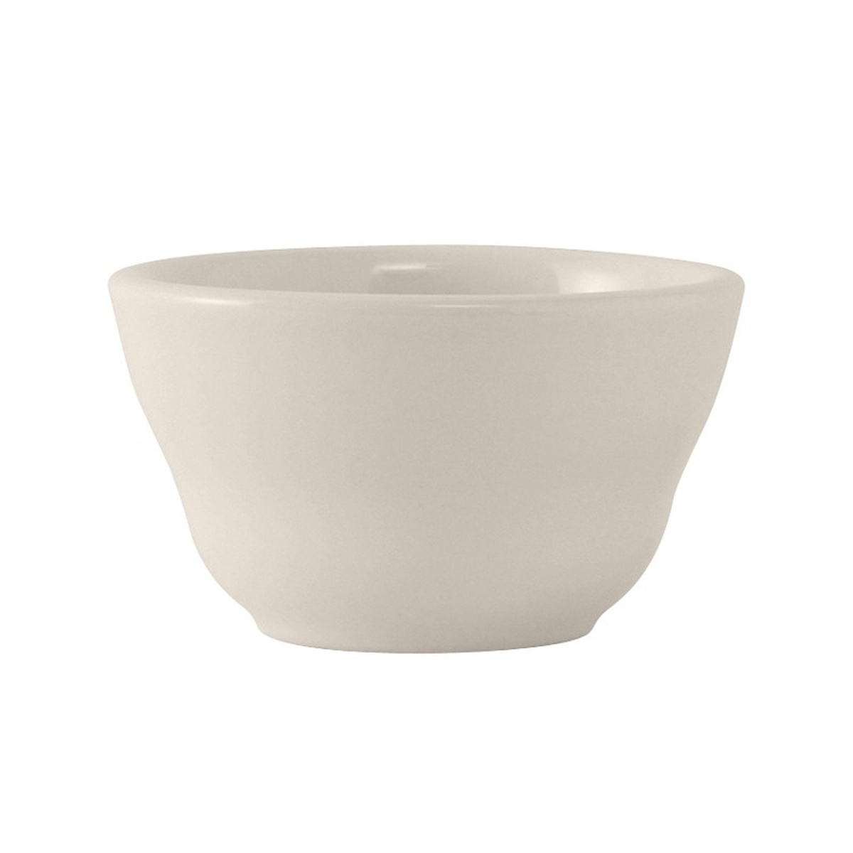 Tuxton TRE-046 eggshell round bouillon cup shown on white background