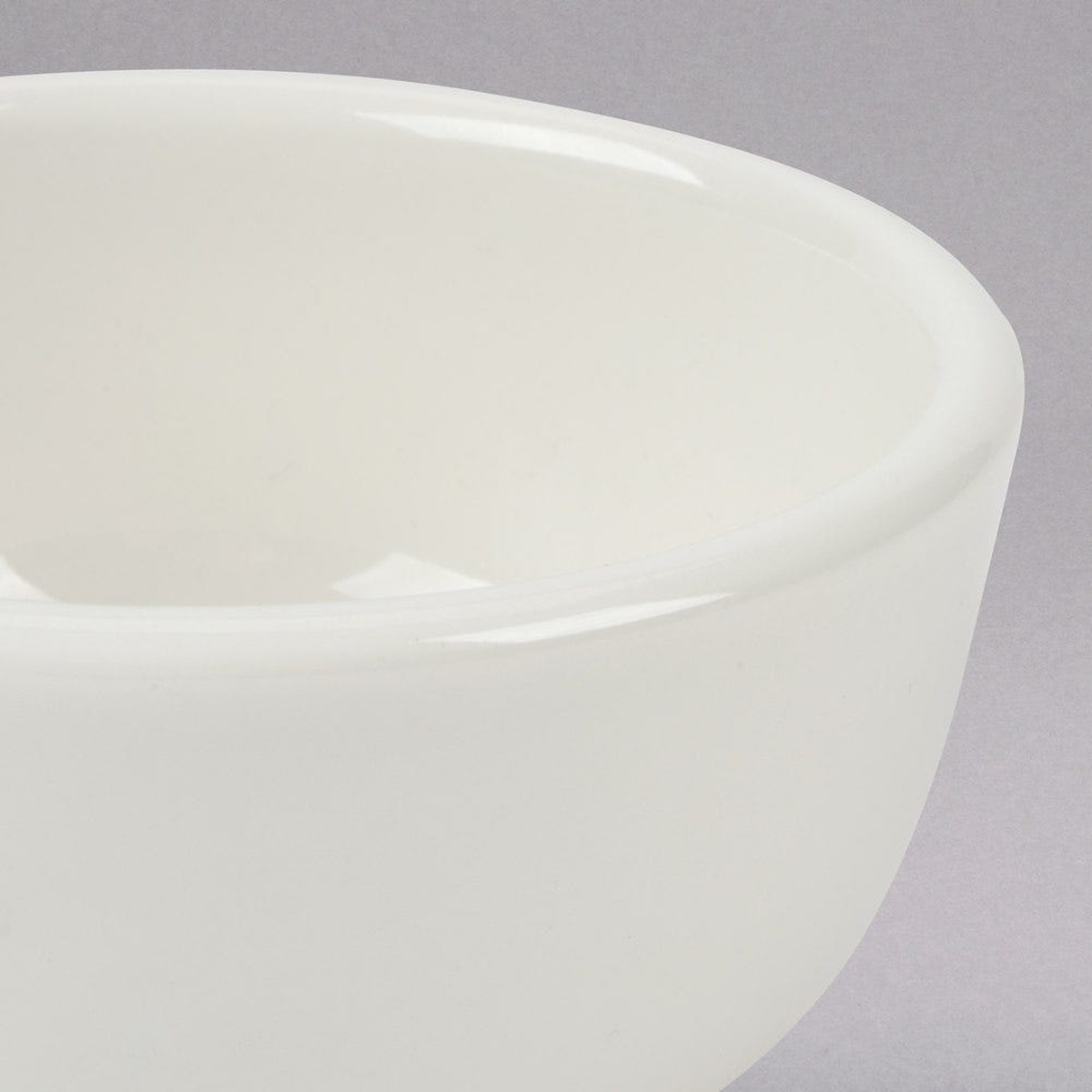 Close-up detail of the Tuxton TRE-095 Jung Bowl rim and interior glaze finish