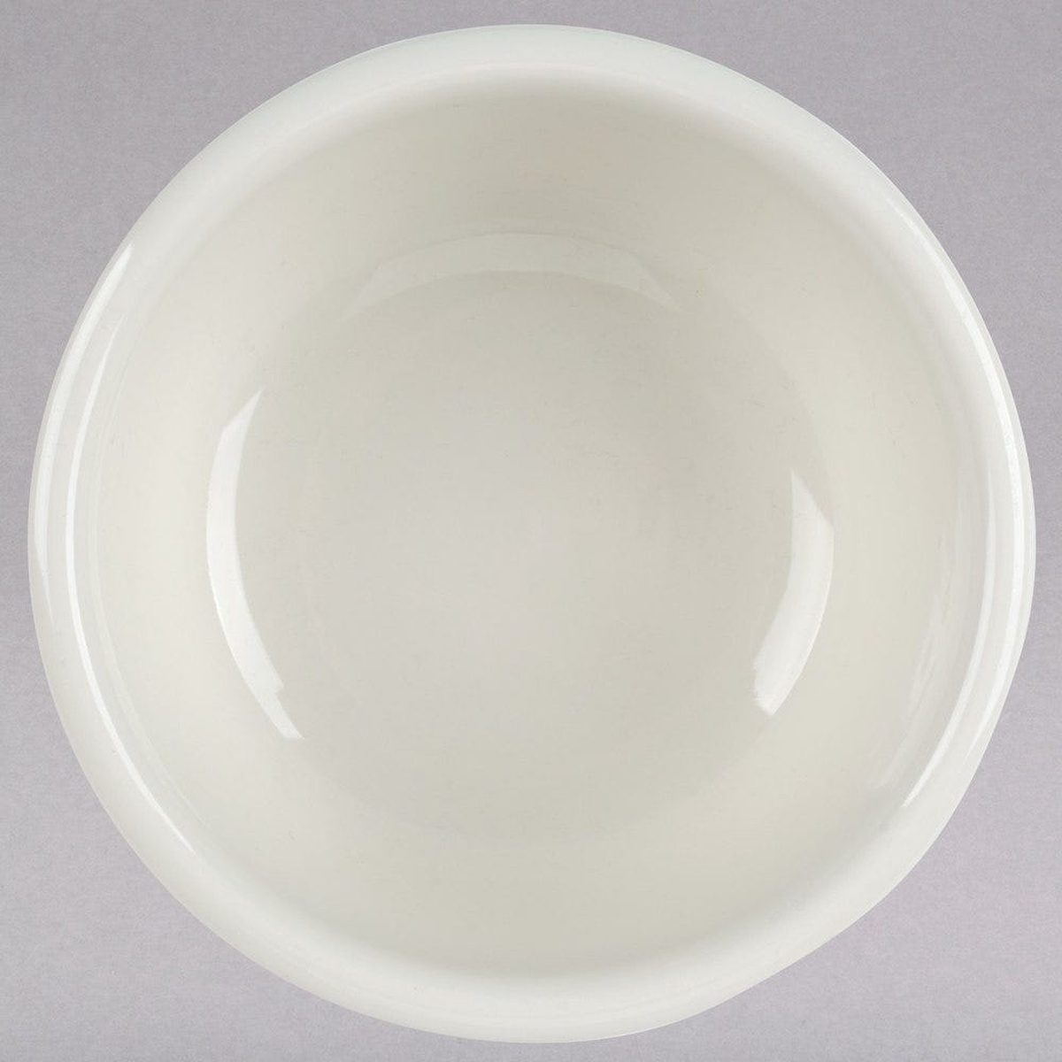 Top-down view of Tuxton TRE-095 Jung Bowl showing interior glaze and rim detail