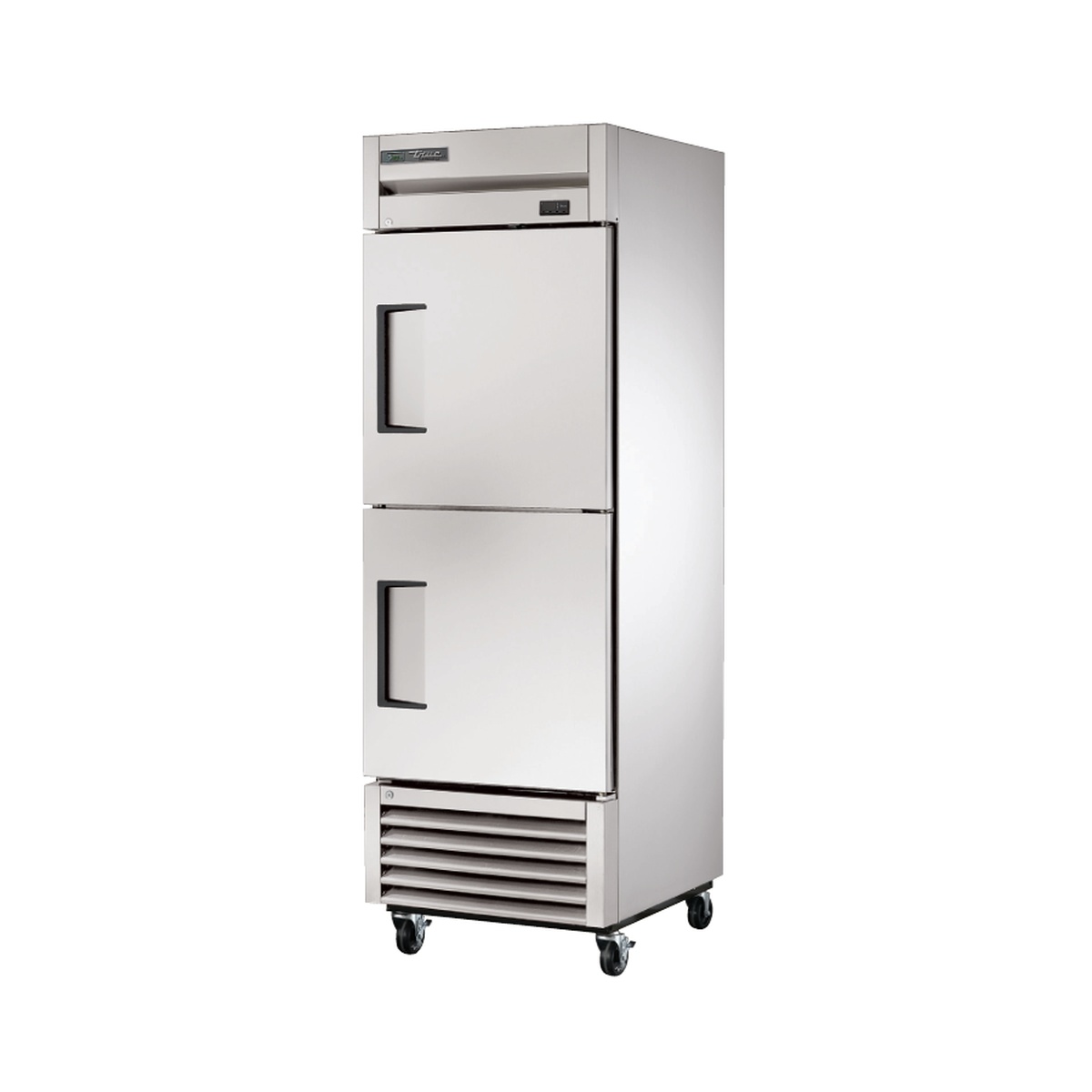 True TS-23-2-HC reach-in refrigerator with two solid half doors and bottom-mounted grille