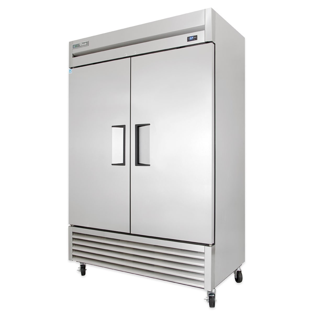 True TS-49-HC two-door stainless steel reach-in refrigerator, front view