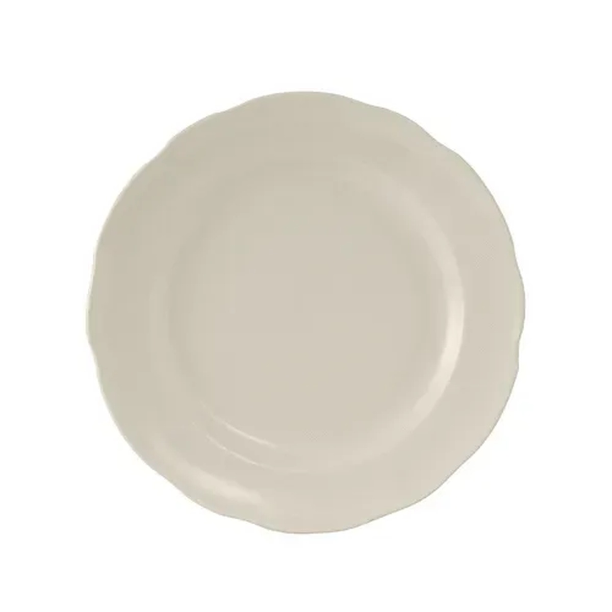Tuxton TSC-007 7-1/4 inch round scalloped edge china plate in American White eggshell finish