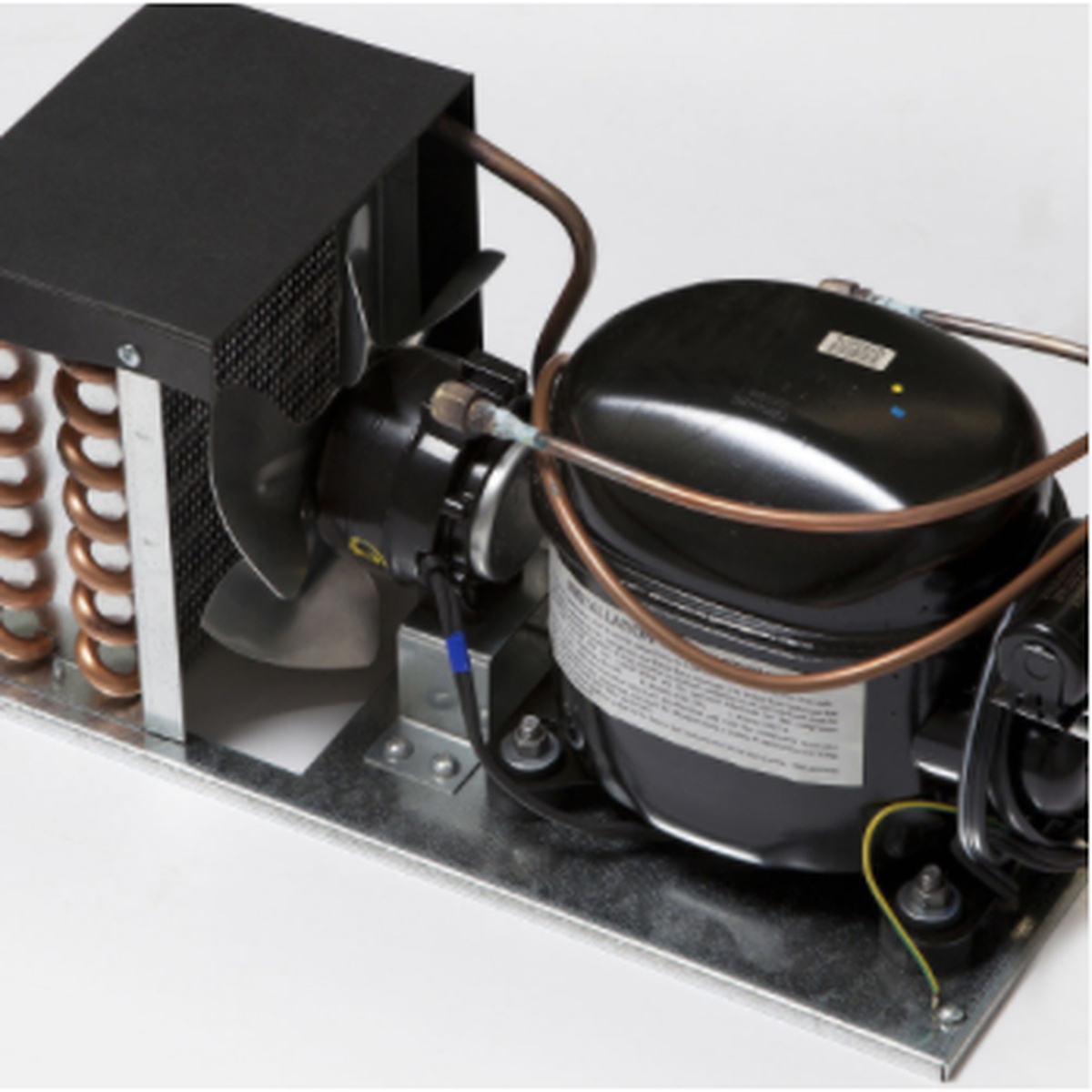 Close-up of refrigeration compressor compartment