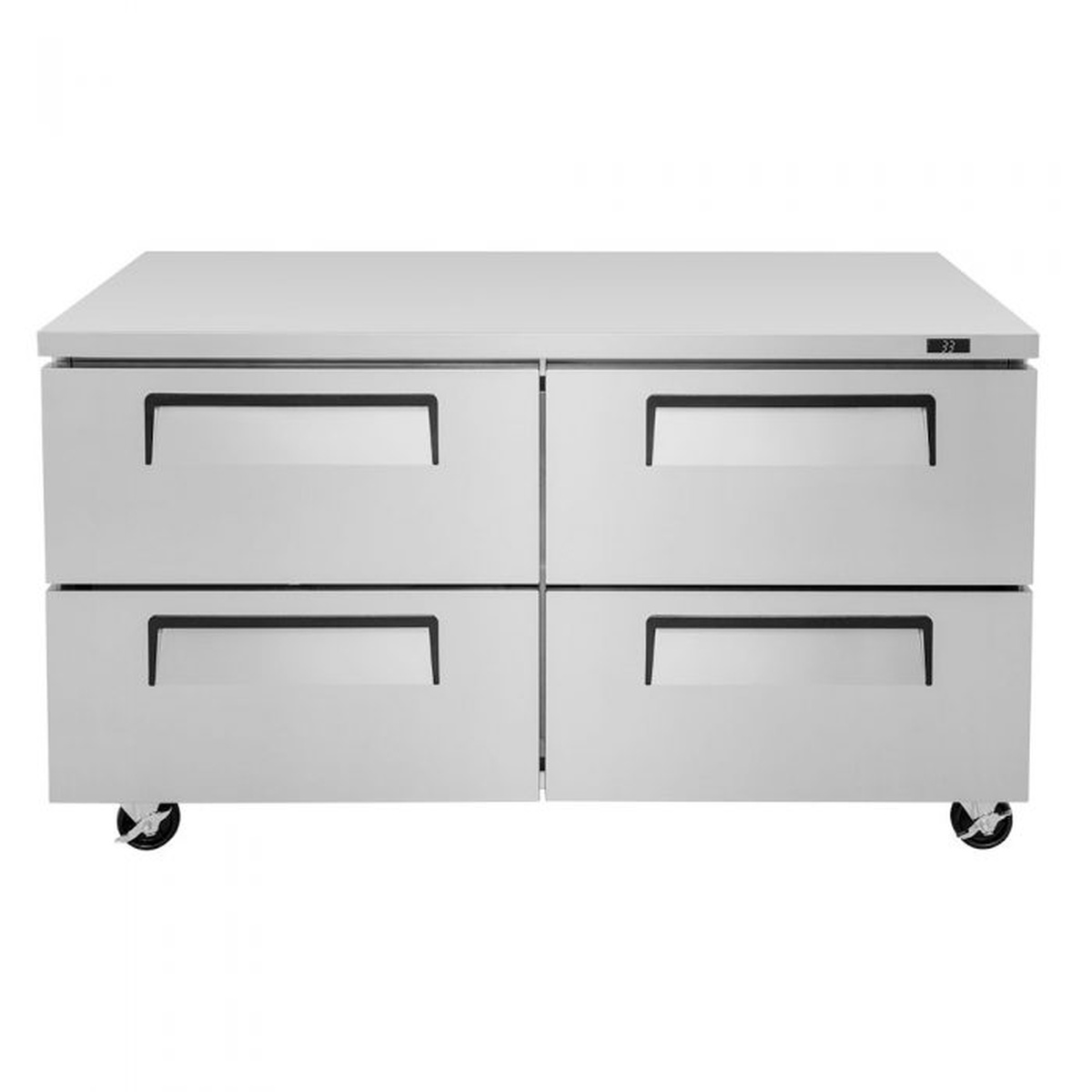Front view of Turbo Air TUR-60SD-D4-N four-drawer undercounter refrigerator