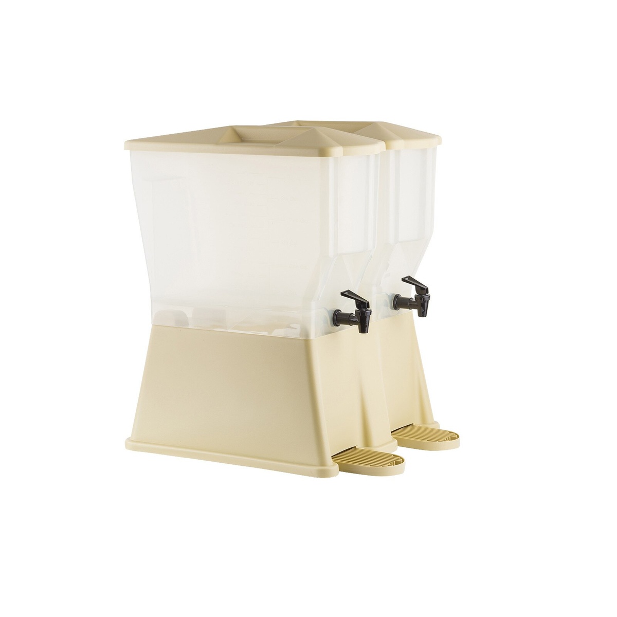 TableCraft TW33DP double beverage dispenser side-angle view showing depth profile and faucet placement