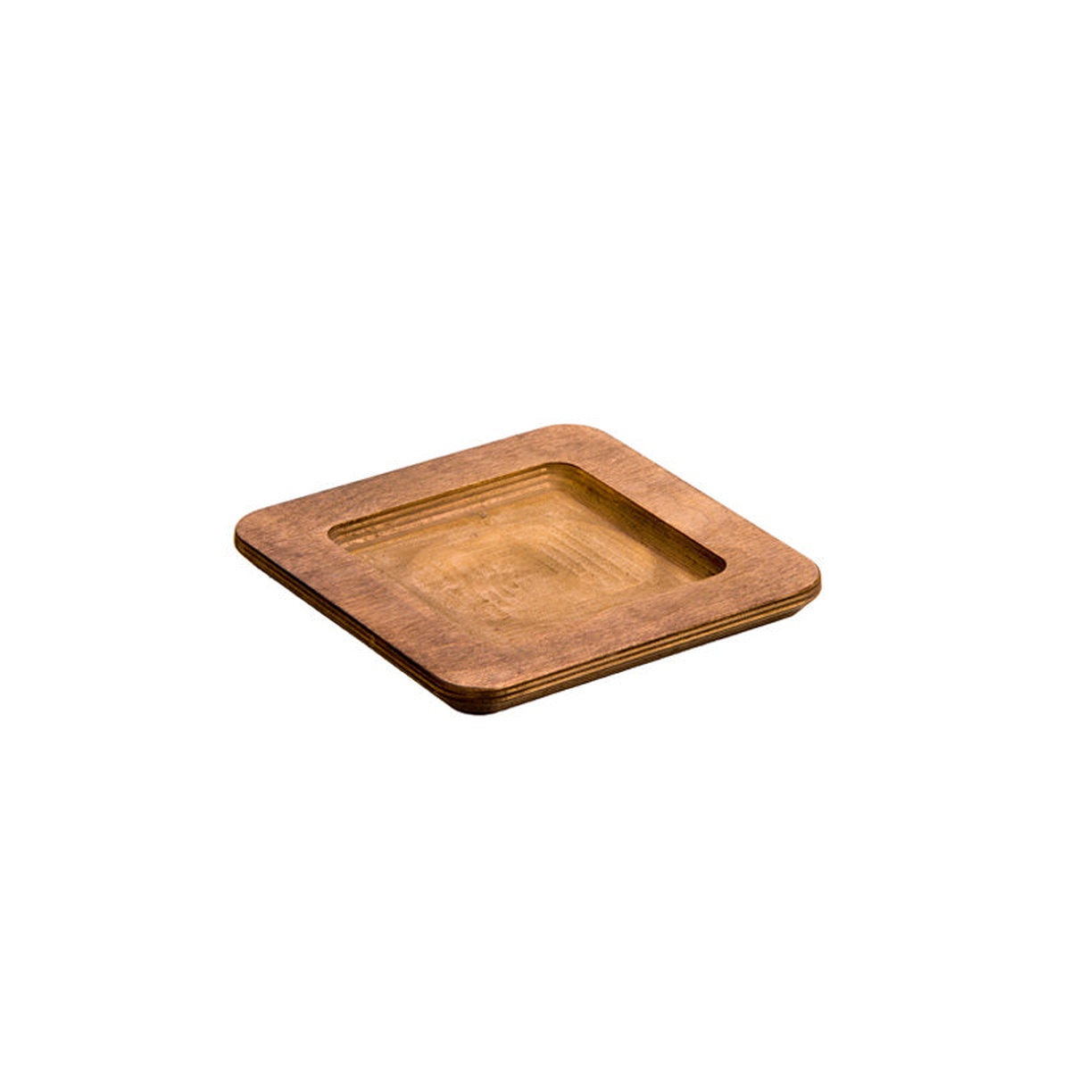 Lodge U5WP square wood underliner with walnut stain finish on white background