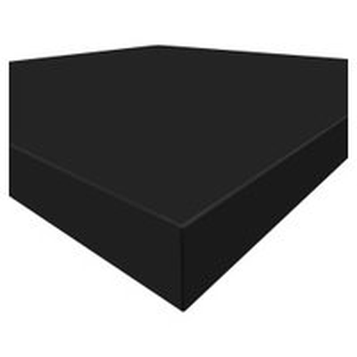 Close-up angled view of the Onyx laminate table top showing the Echo 2mm PVC edge detail