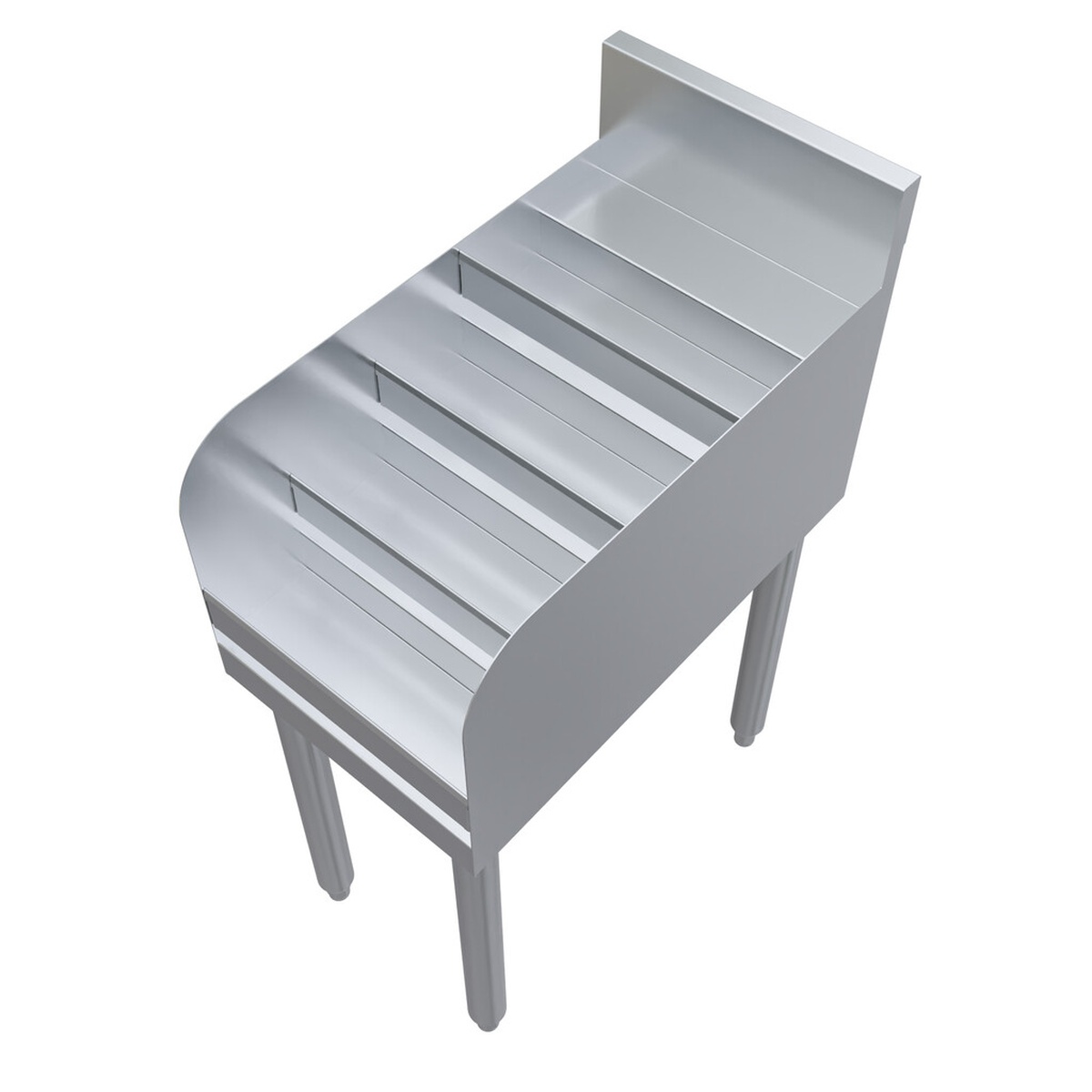 BK Resources UB4-21-LD12 opposite-angle view highlighting the stepped tiers and backsplash riser