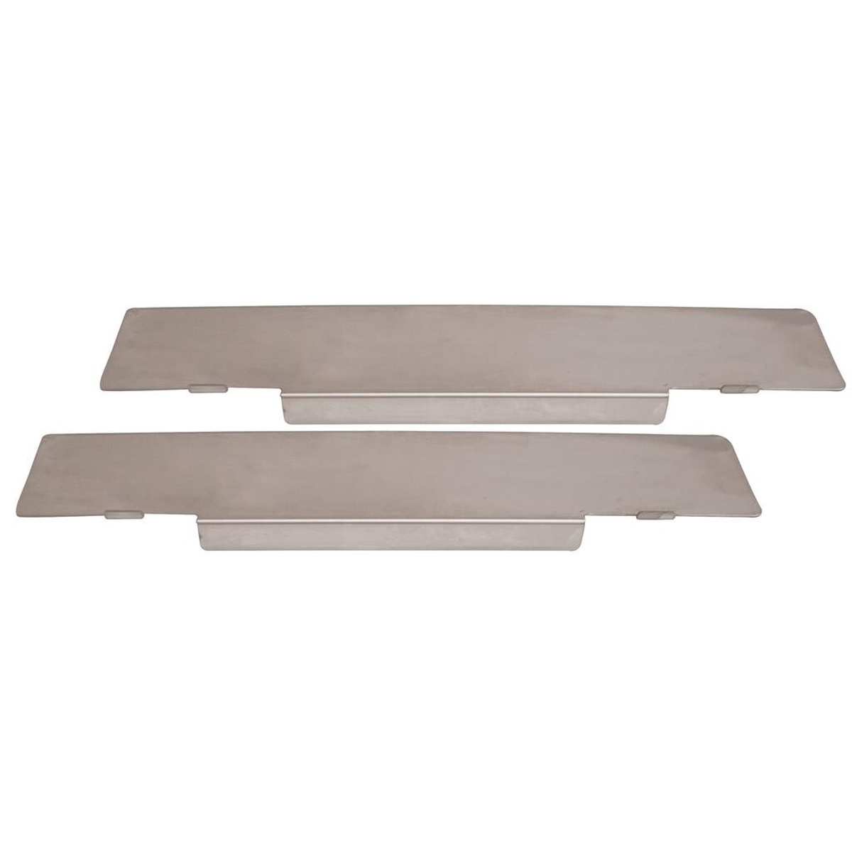 BK Resources stainless steel rack slides shown as individual components on white background