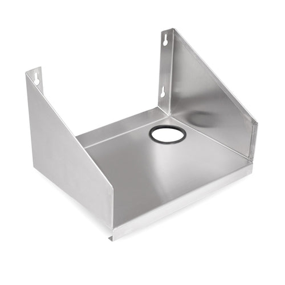 John Boos UBBSS-12-X stainless steel bolt-on blender station shelf with rubber grommet hole