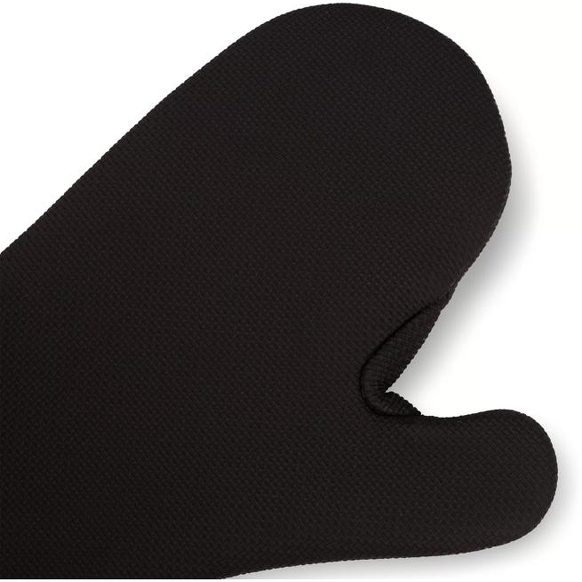 Close-up of textured black neoprene surface of the San Jamar UltiGrips oven mitt
