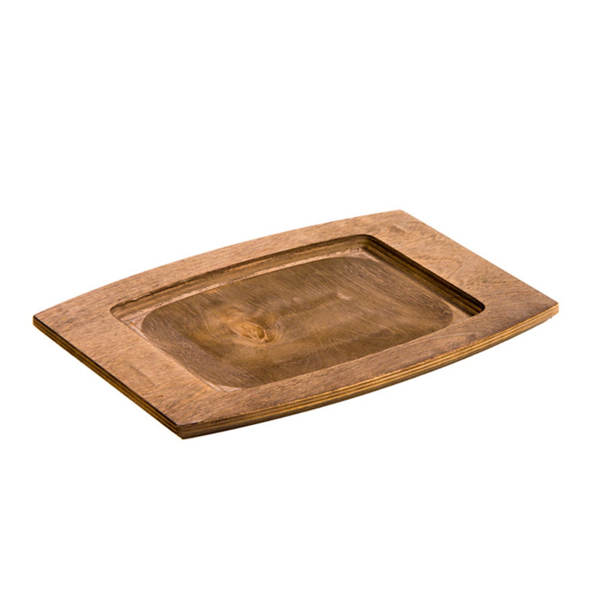 Lodge UCPU rectangular walnut wood underliner shown solo on white background