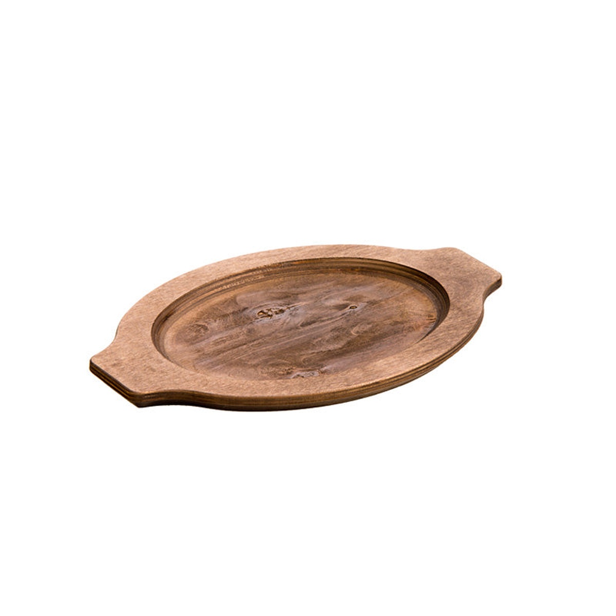 Lodge UGOH Grip Style Oval Wood Underliner with walnut finish, overhead angle view
