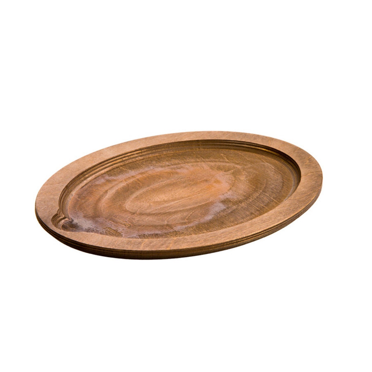 Lodge UOPB oval walnut wood underliner shown alone on white background