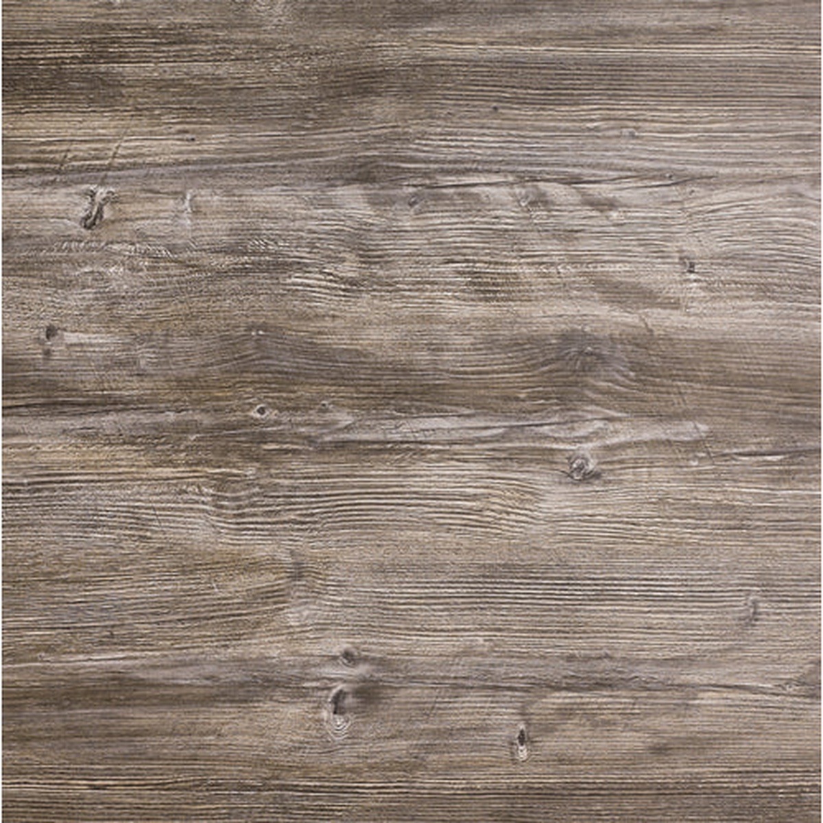 Close-up of Grosfillex 32x32 HPL Table Top in Vintage Pine wood grain finish