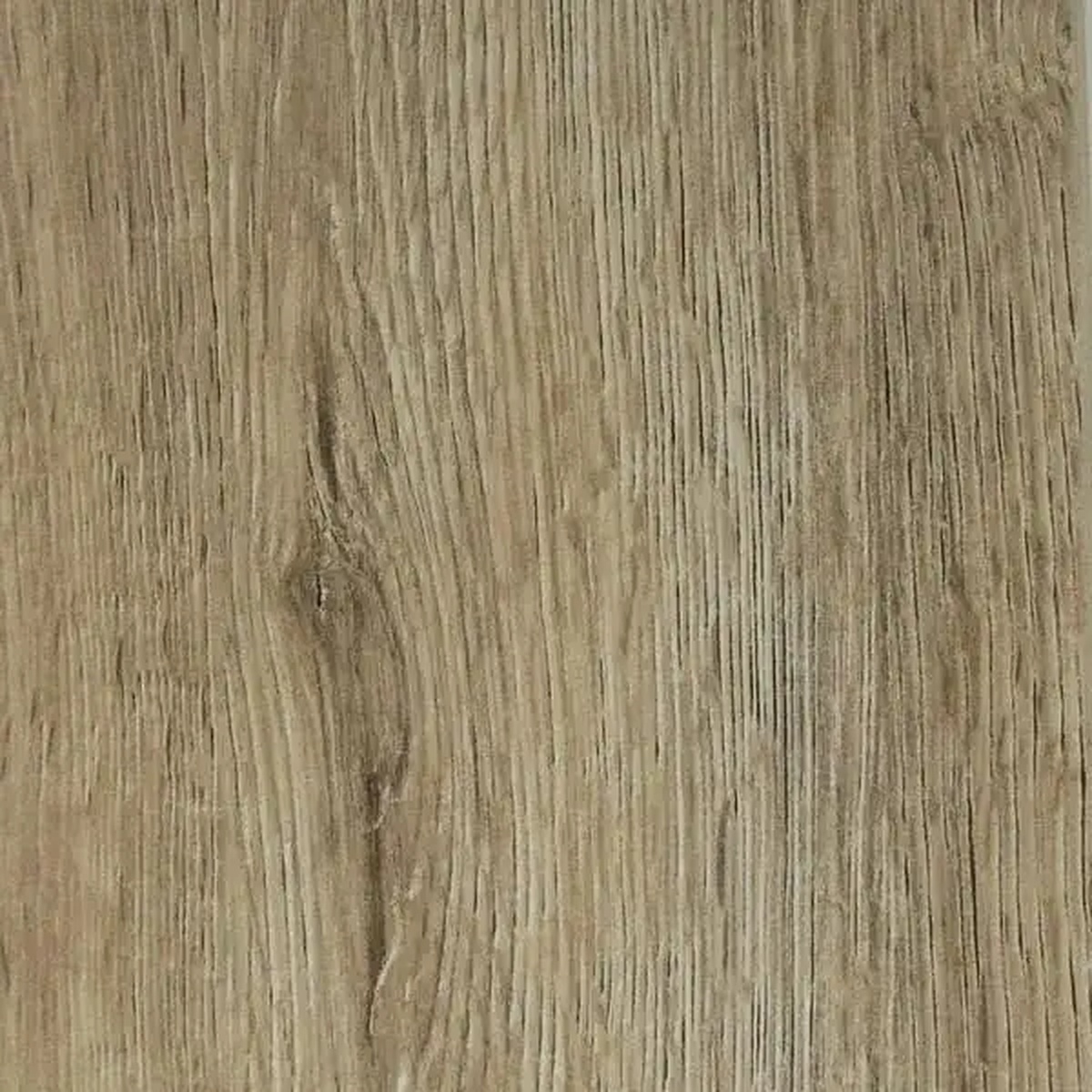 Close-up of Grosfillex US48D741 VanGuard table top surface showing realistic light oak wood grain HPL finish