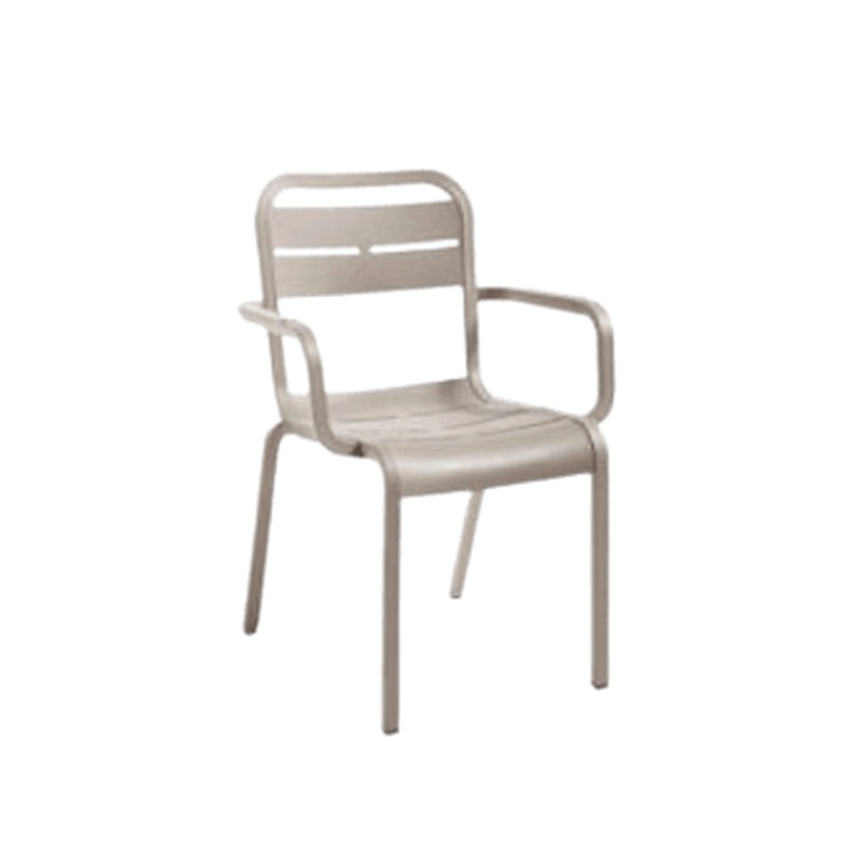 Grosfillex Cannes stacking armchair in French taupe