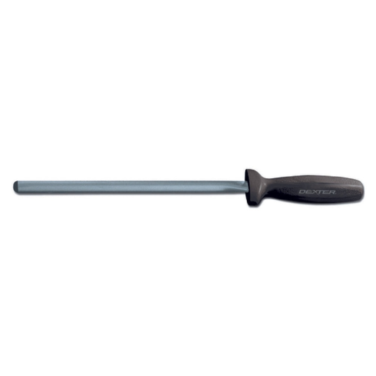 Dexter Russell VS12PCP V-Lo 12-inch diamond sharpening steel with black polypropylene handle and oval abrasive rod