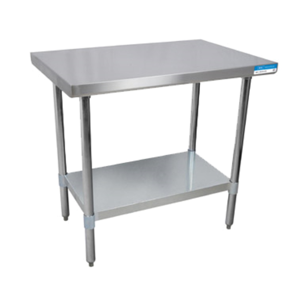 BK Resources VTT-1860 stainless steel work table with galvanized undershelf and adjustable feet
