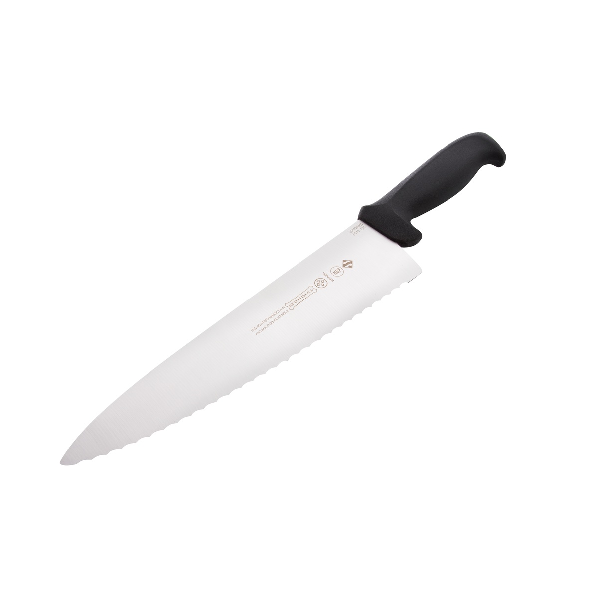 Ergonomic black polypropylene handle of the Mundial sandwich knife