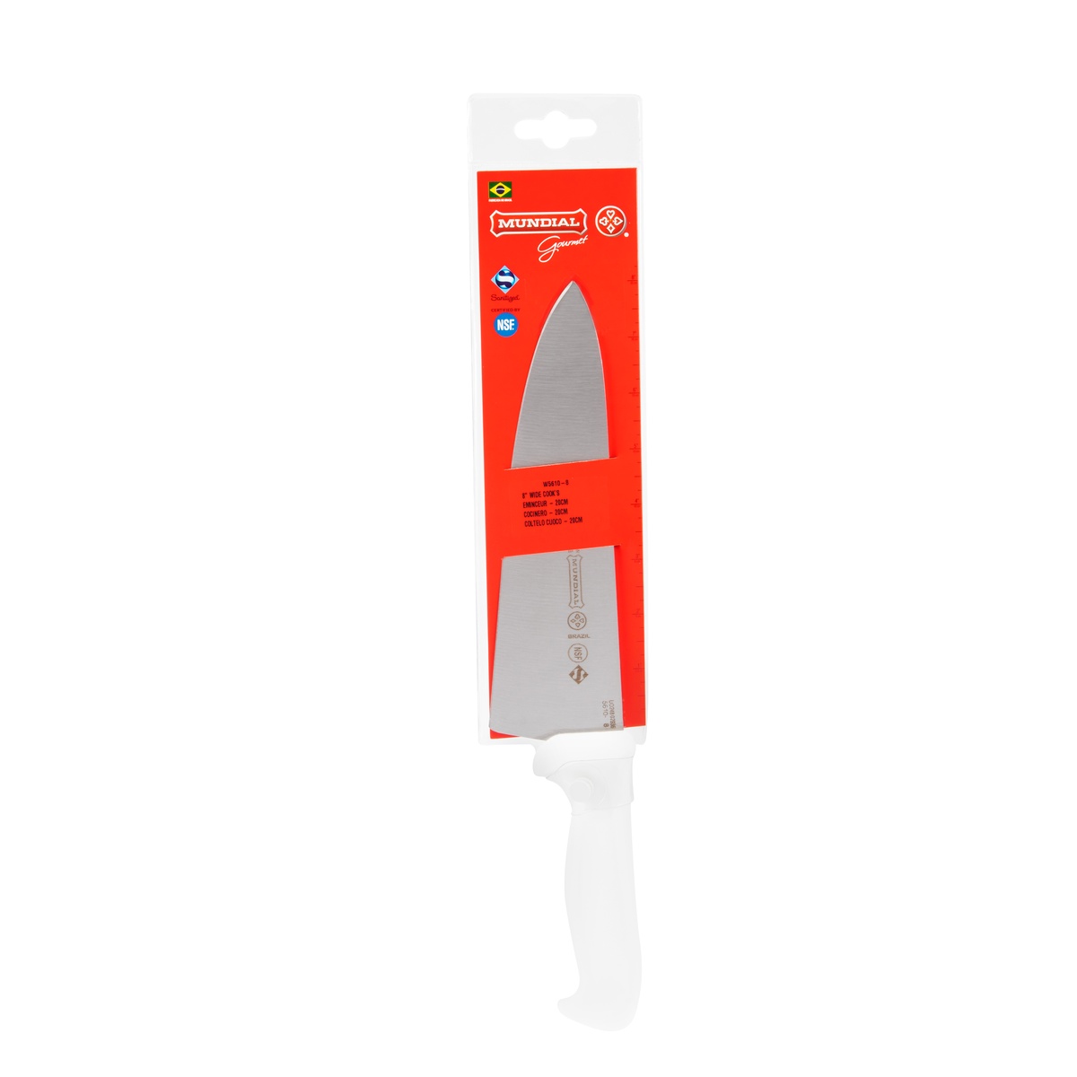 Retail packaging for Mundial W5610-8 8-inch cook's knife
