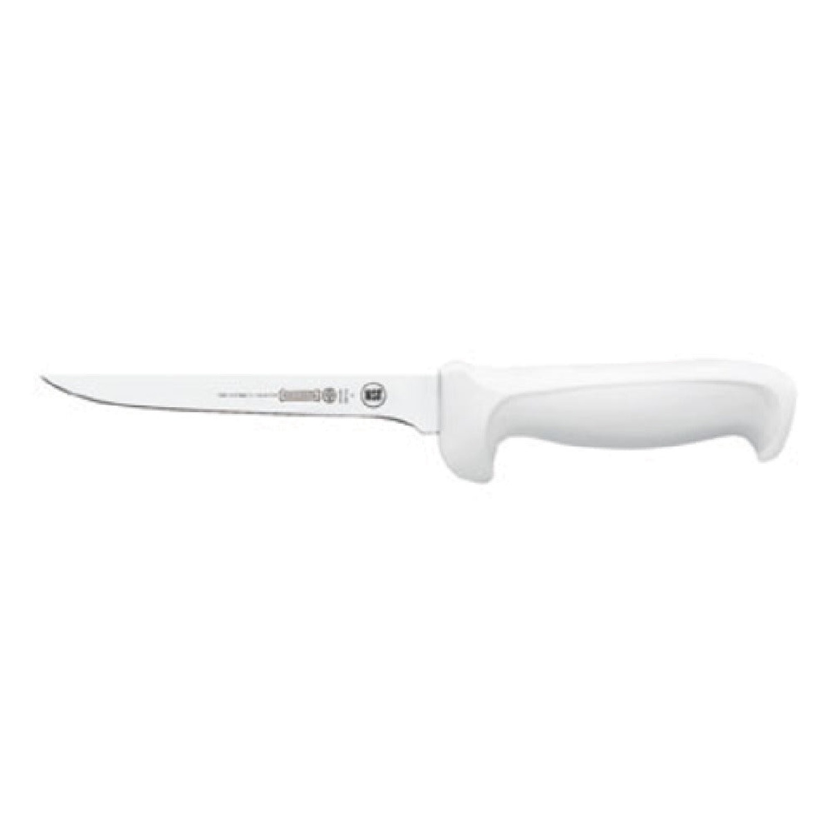 Mundial W5613-6 6-inch narrow flexible boning knife with white polypropylene handle and high carbon no-stain blade