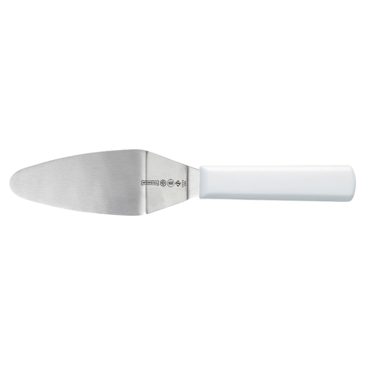 Mundial W5694 pie and pizza server with stainless steel blade and white polypropylene handle
