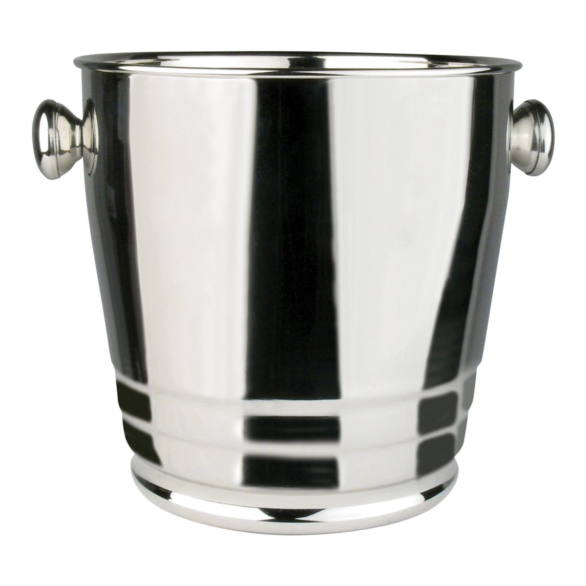 Winco WB-4HV 4-quart stainless steel wine ice bucket with mirror finish and ring handles