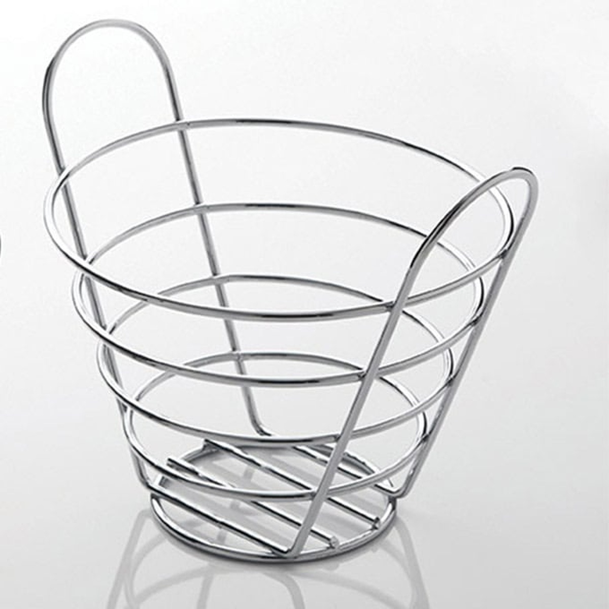 American Metalcraft WBC705 round chrome wire basket with two handles, tapered design, 7-inch diameter