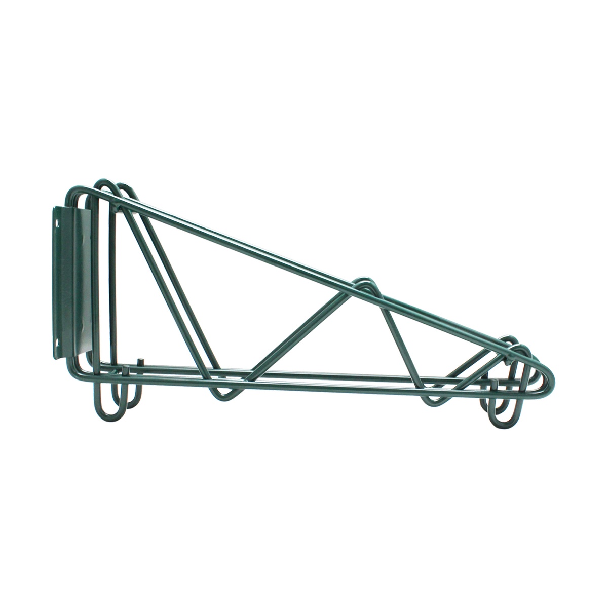 Thunder Group WBEP214 14-inch green epoxy coated double wall mount bracket on white background