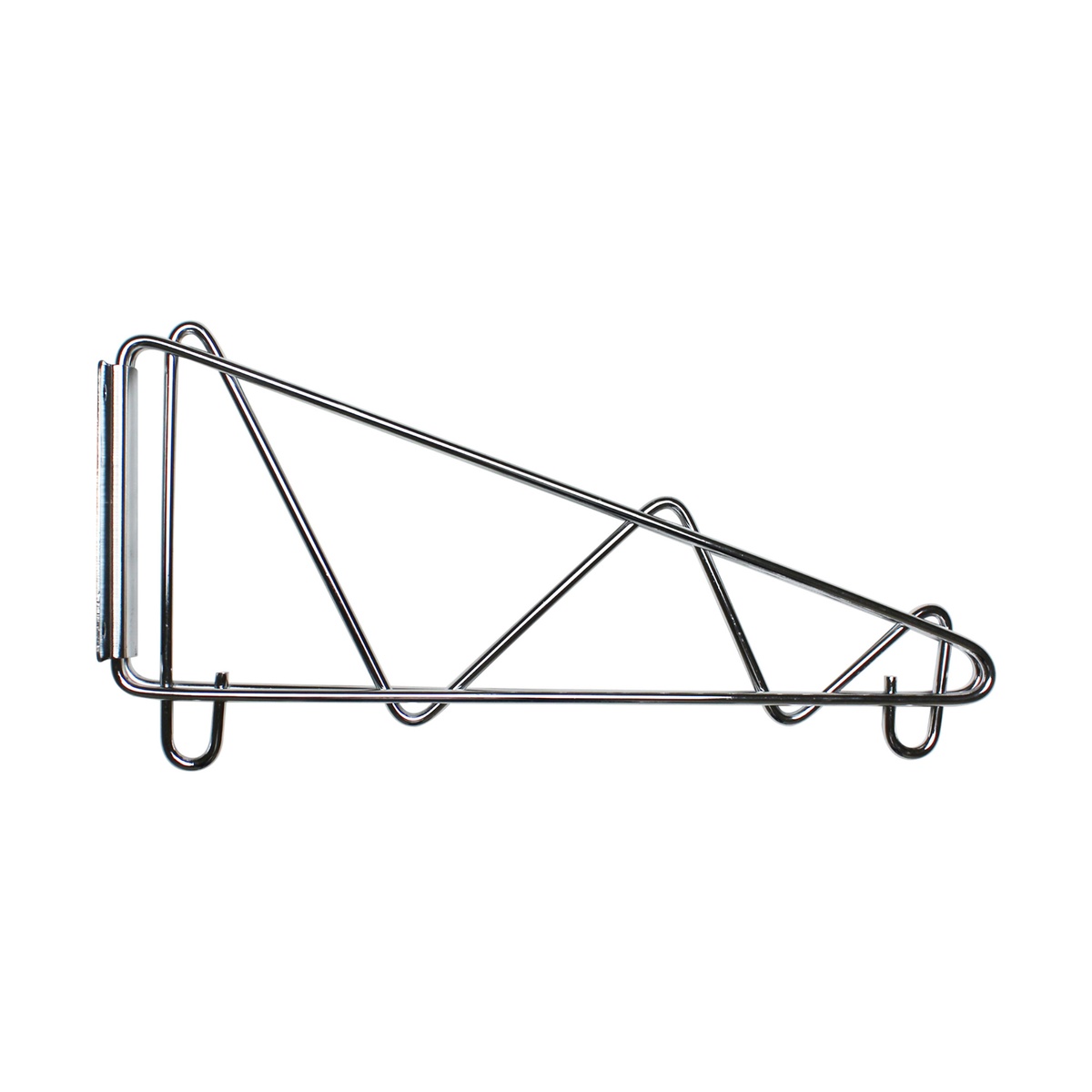 Thunder Group WBSV014 14-inch chrome-plated wire direct wall bracket, single shelf support, side profile view