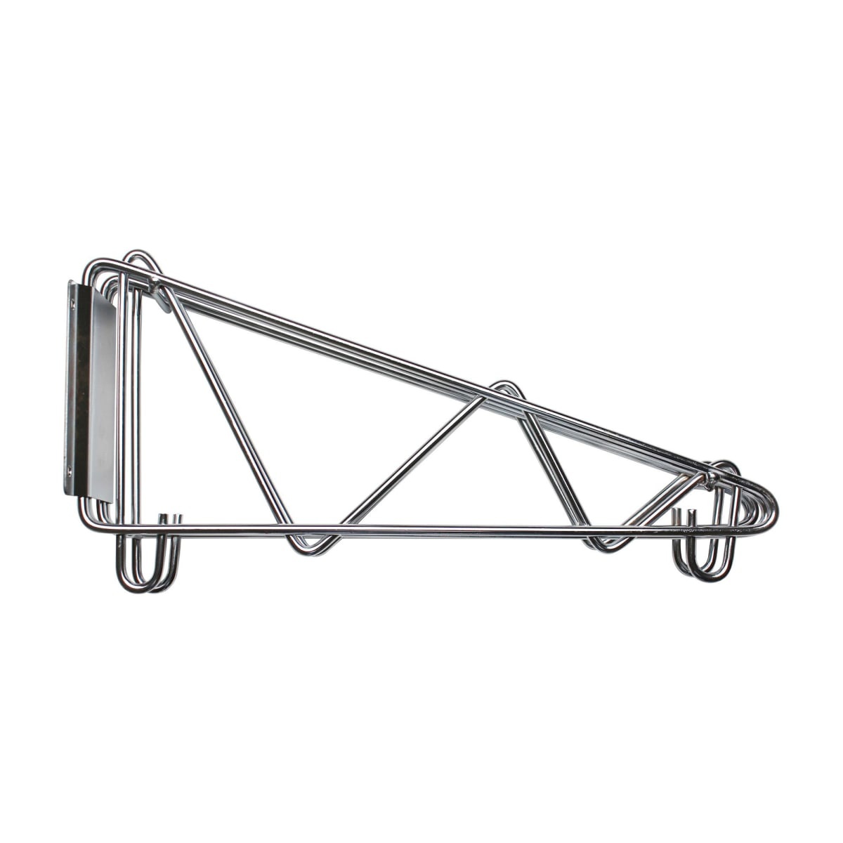 Thunder Group WBSV214 14-inch double-arm chrome-plated wall mount bracket shown from the side on white background