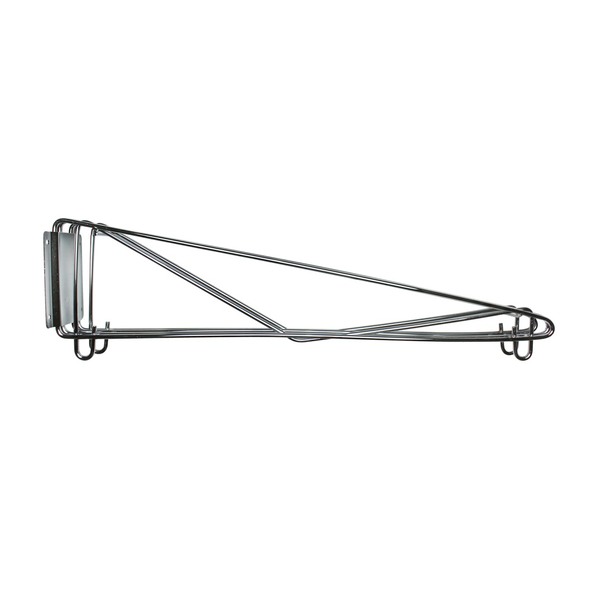 Thunder Group WBSV224 24-inch chrome plated wire double wall bracket with mounting plate and shelf hooks
