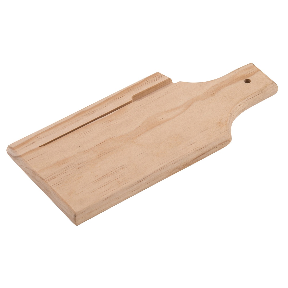 Winco WCB-125 rectangular wood bread and cheese board with built-in handle and knife slot