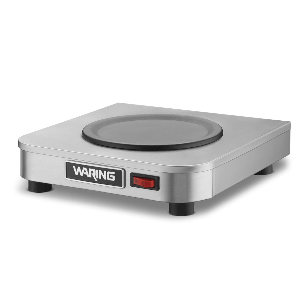 Waring WCW10 single-burner coffee warmer in stainless steel with rocker switch and nonskid feet