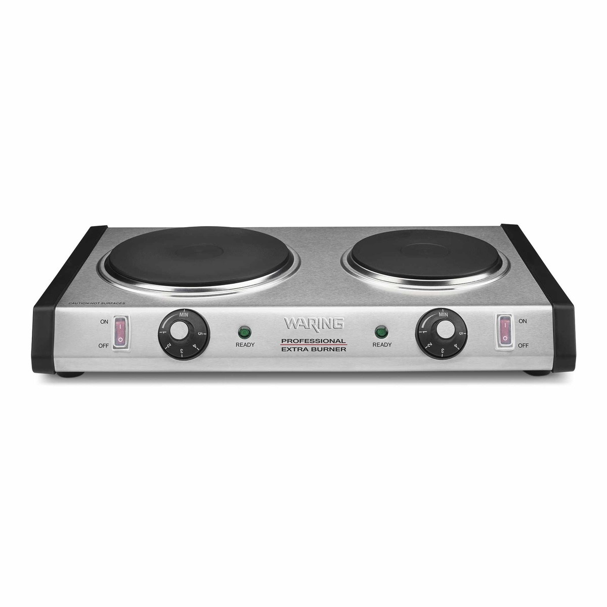 Waring WDB600 stainless steel double burner hot plate with two solid cast-iron plates