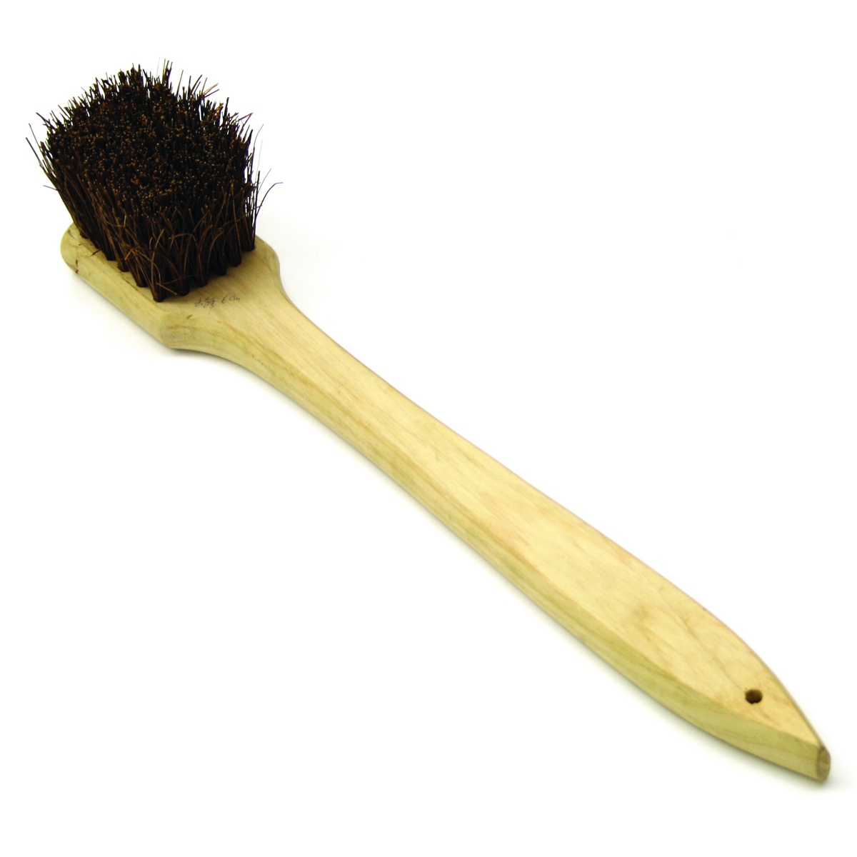 Thunder Group WDWB020 20-inch palmyra bristle wok brush with light wood handle and hanging hole