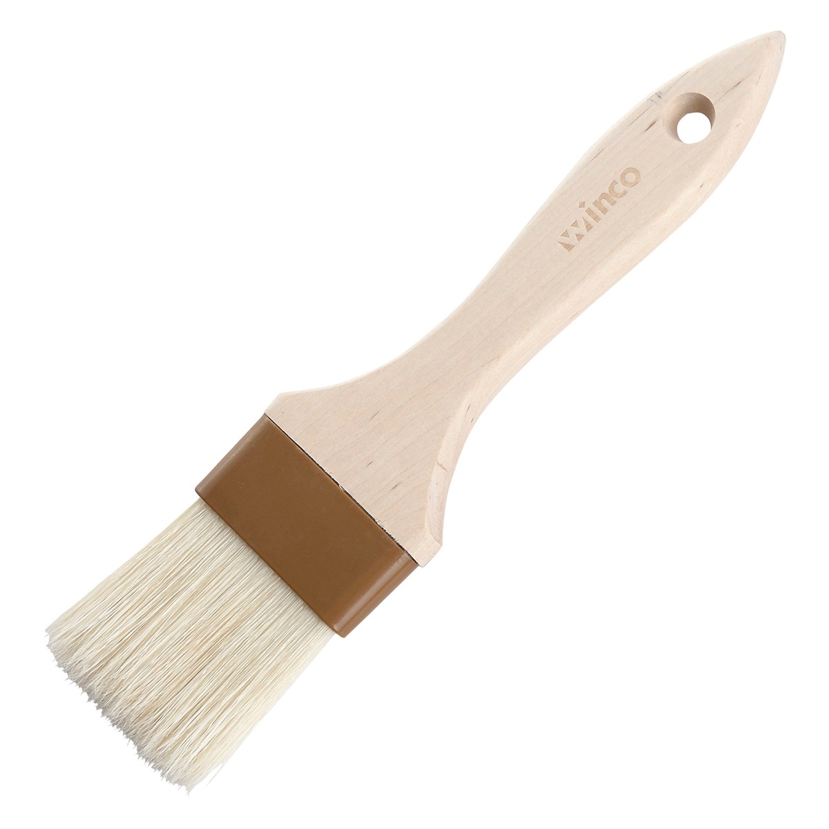 Winco WFB-20 2-inch flat pastry and basting brush with natural boar hair bristles, plastic ferrule, and wooden handle