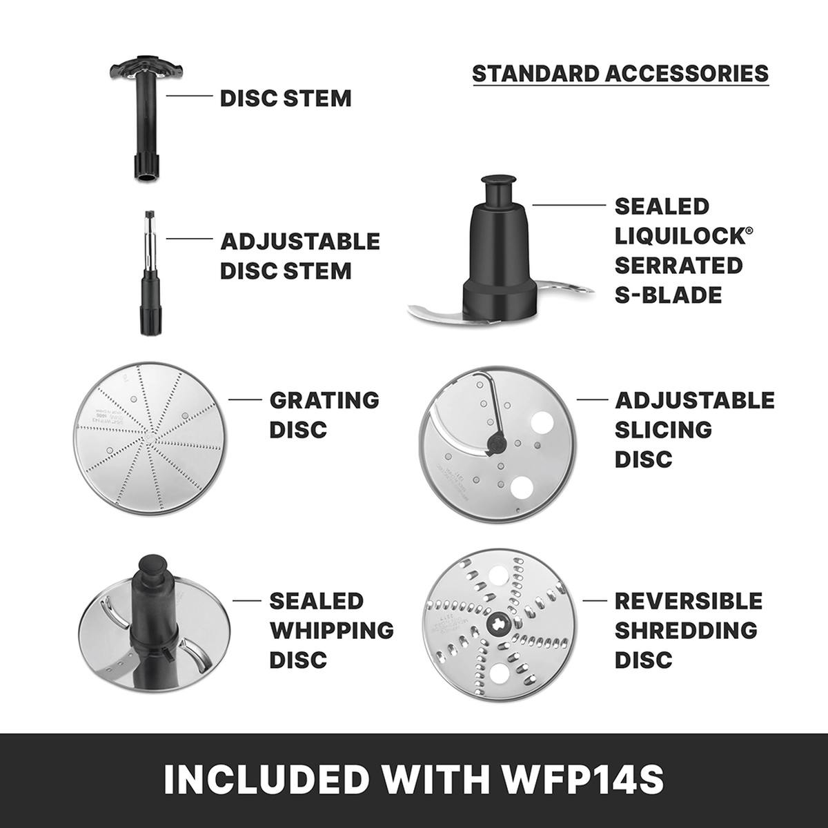 Waring WFP14S dimensions diagram showing 10.125 inch width, 16 inch height, and 11.5 inch depth