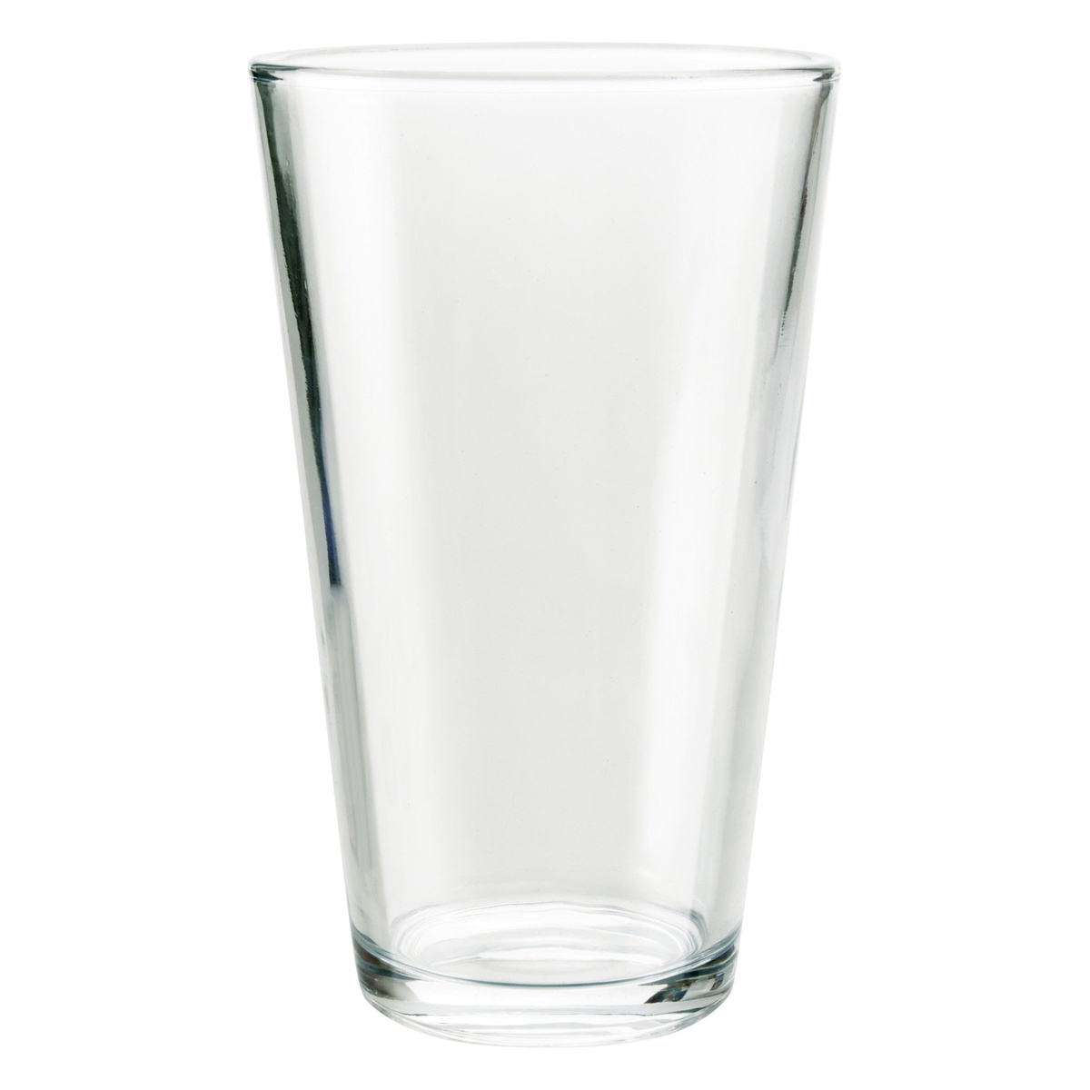 Winco WG10-001 clear 16 oz tapered mixing glass on white background