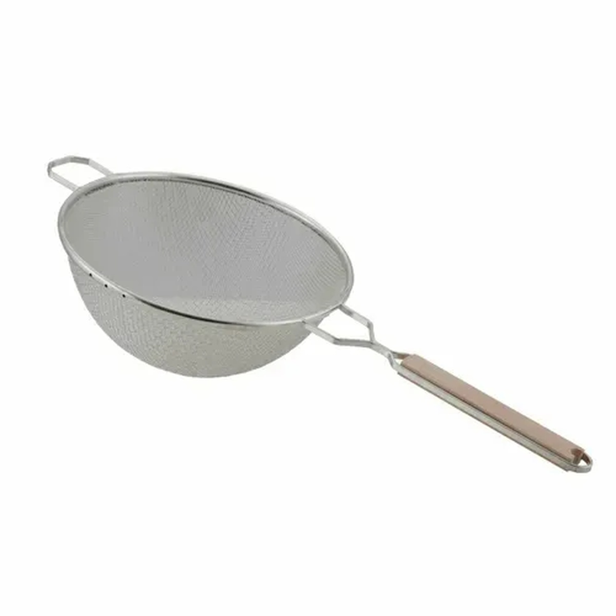 Libertyware WHSDF10 10-inch stainless steel fine double mesh strainer with wood handle
