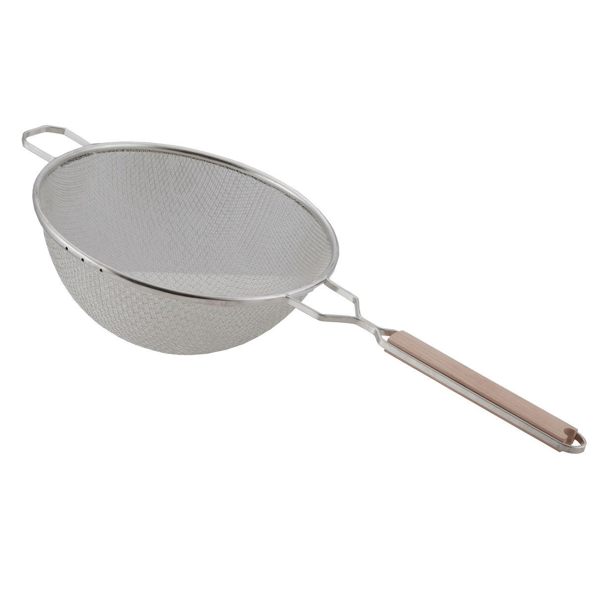Libertyware WHSDM10 10-inch stainless steel medium double mesh strainer with wood handle