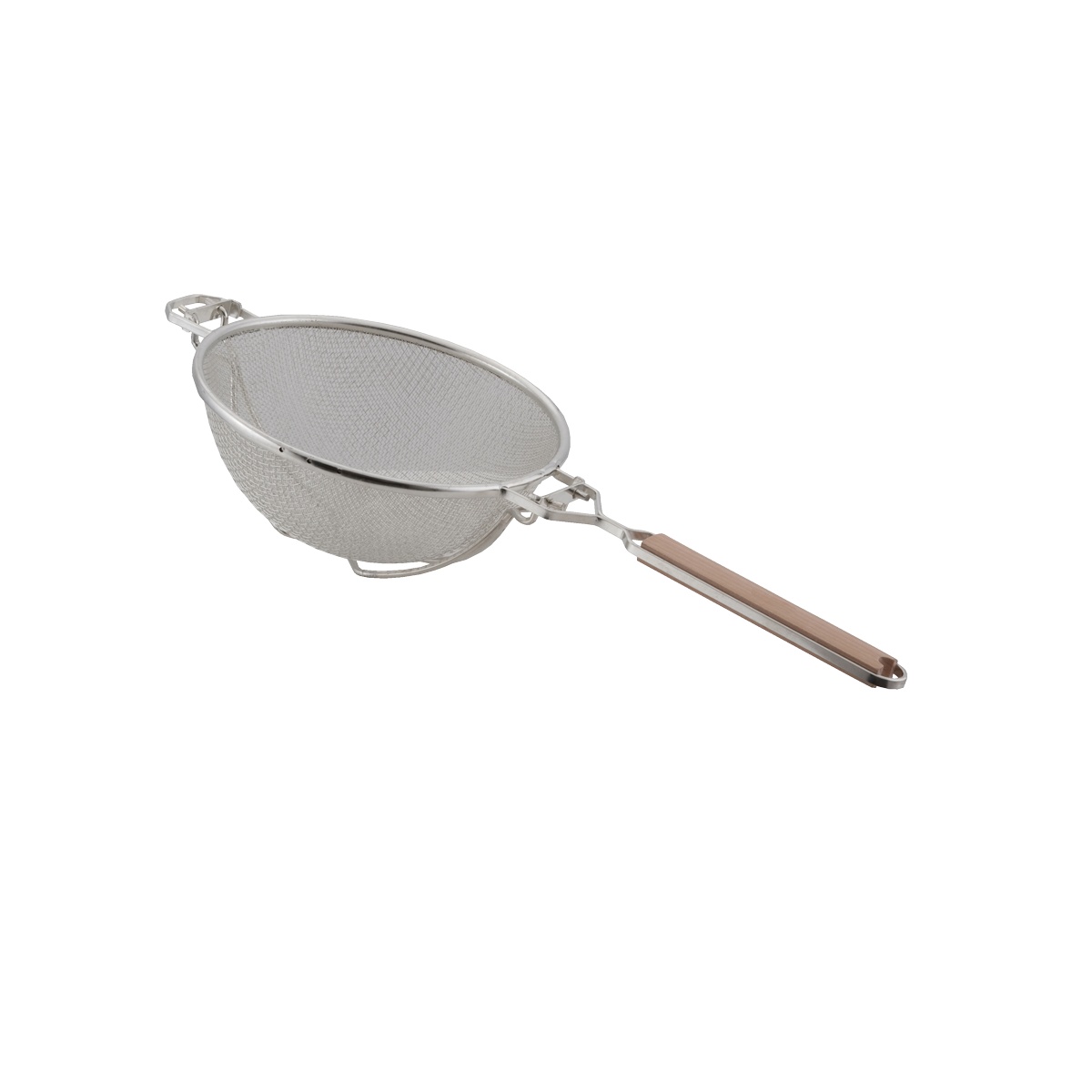 Libertyware WHSHD9 9-inch double mesh strainer with wood handle and stainless steel bowl