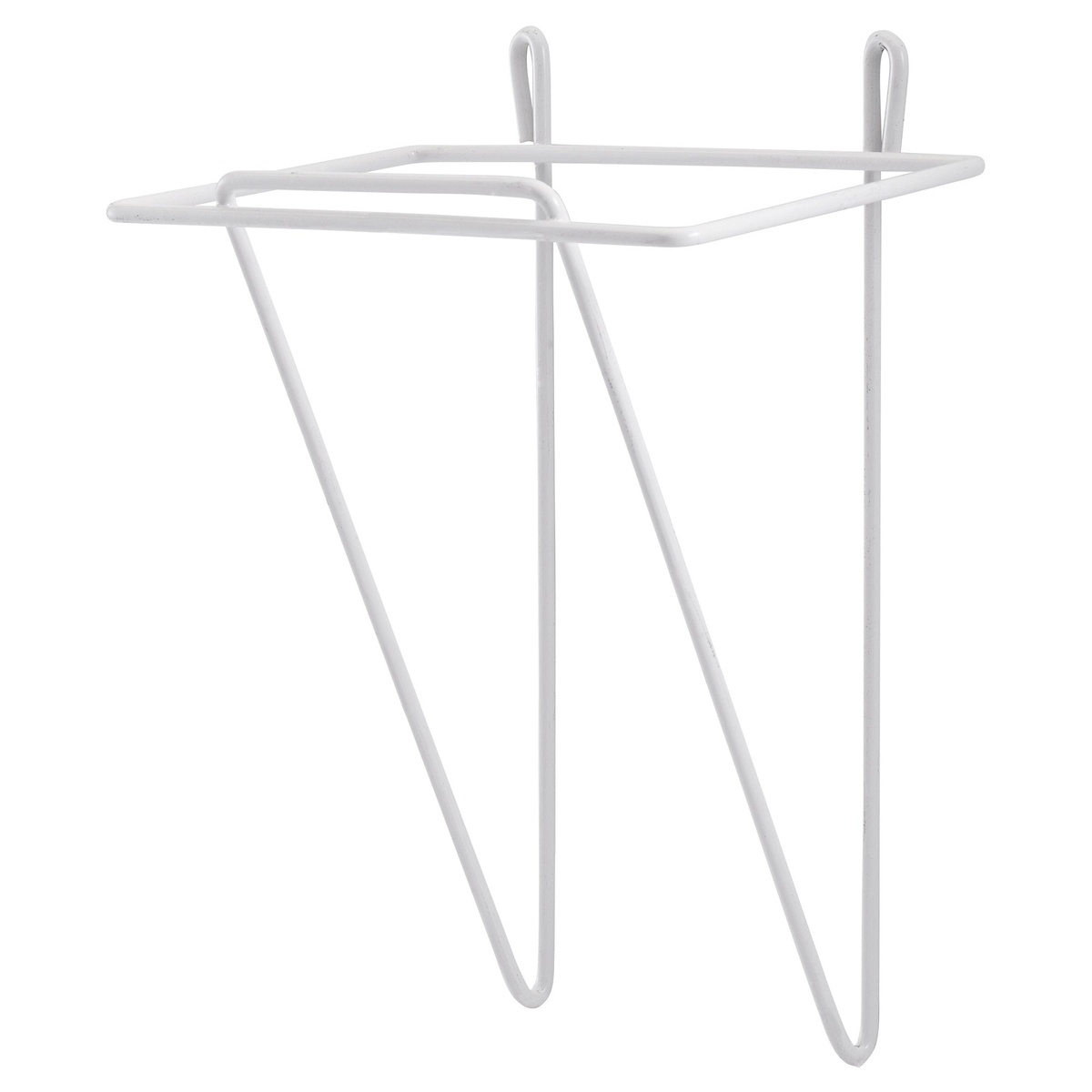 Winco WHW-7 white plastic-coated wire wall-mount scoop holder, shown alone
