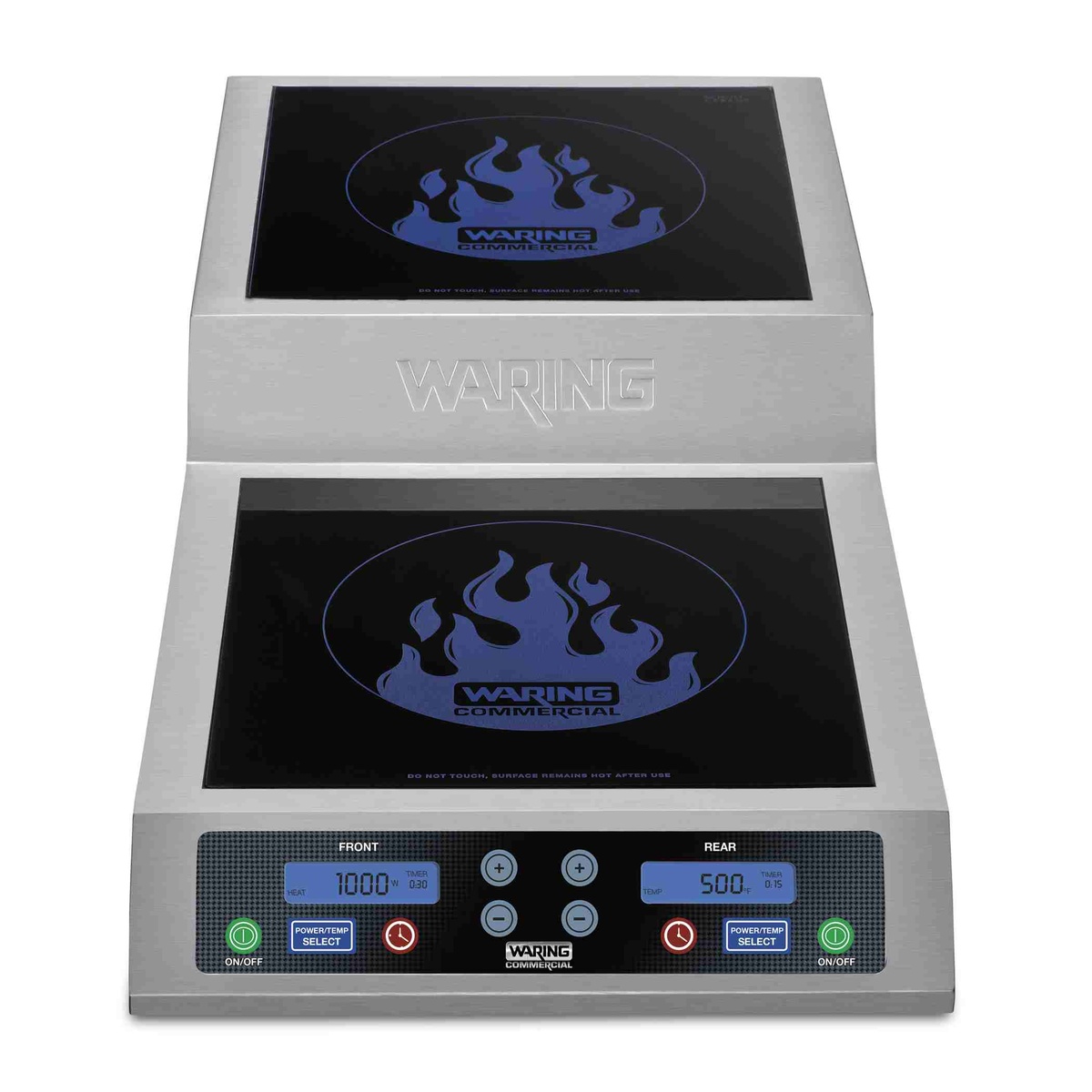 Waring WIH800 step-up double induction range with two glass cooking surfaces