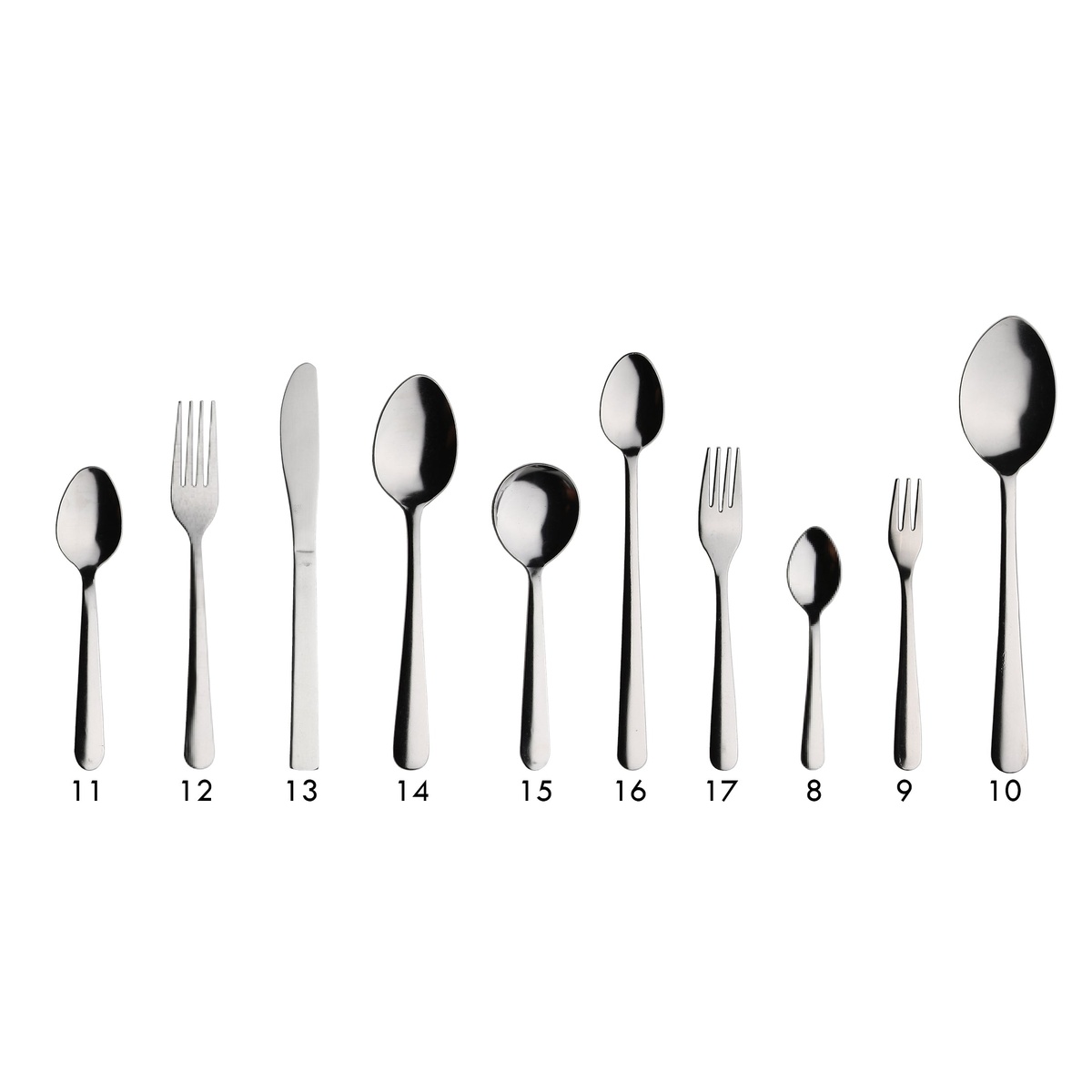 Full Libertyware Windsor Heavy flatware collection showing spoons, forks, knives, and serving pieces