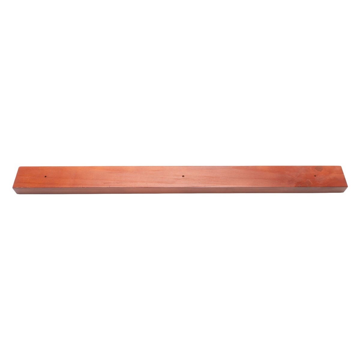 Winco WMB-24 wooden magnetic knife bar rear view showing smooth brown wood backing with mounting holes