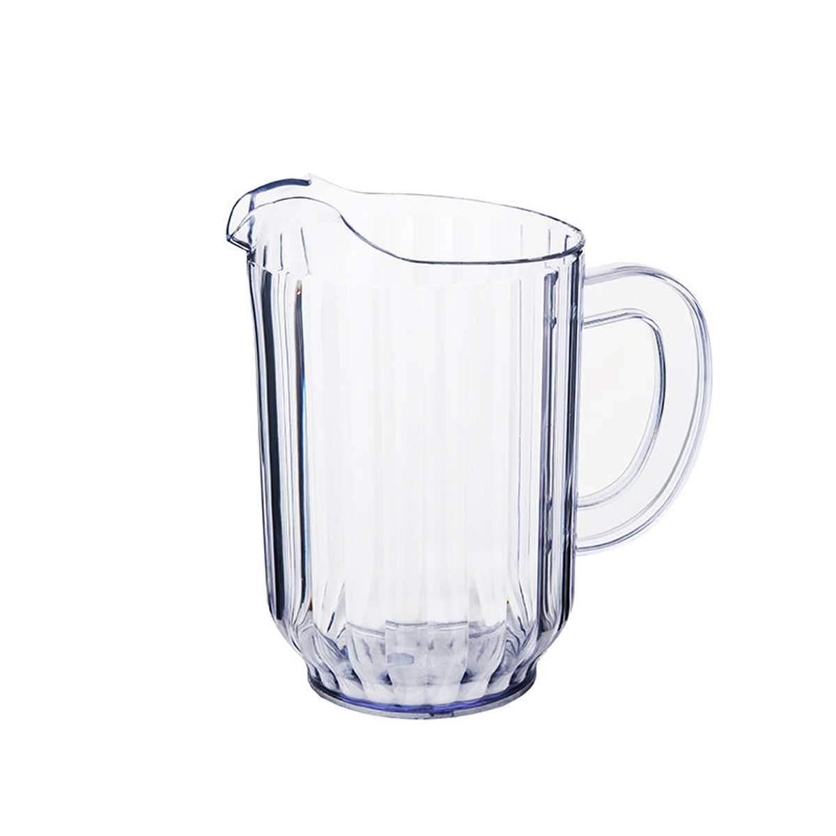 Cresco Resco WP60CL clear tapered 60 oz water pitcher with ribbed body and integrated handle