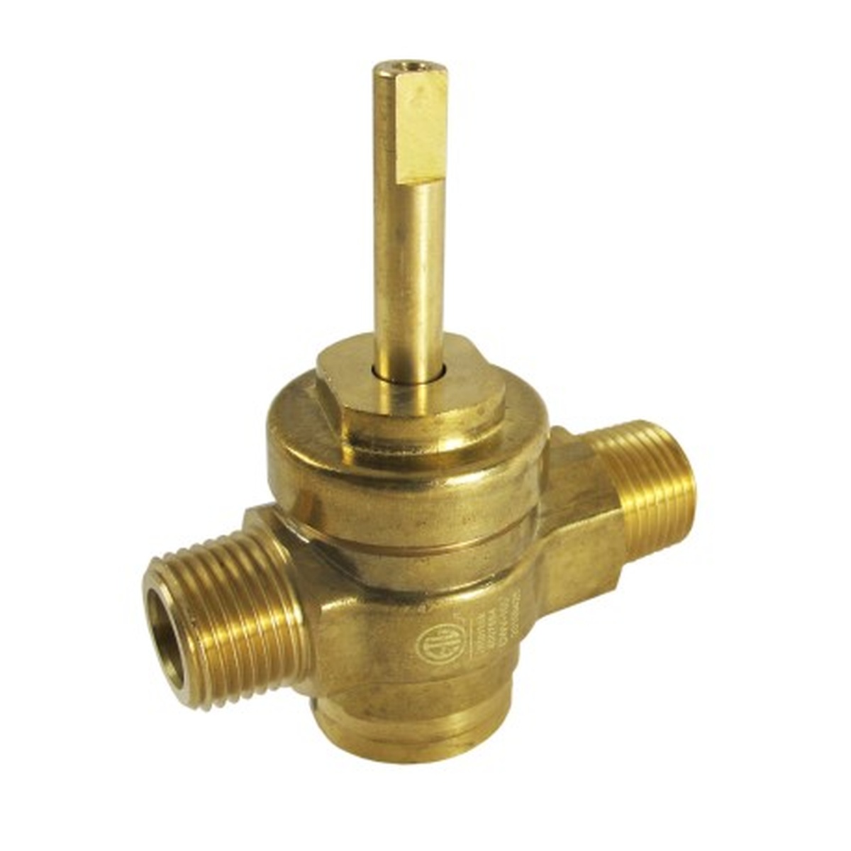 GSW USA WR-GV brass wok range gas valve with 1/2 inch NPT threaded connections and key-style stem